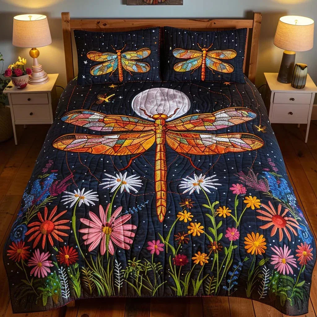 Dragonfly Dream Garden Bamboo Quilt Bedding Set
