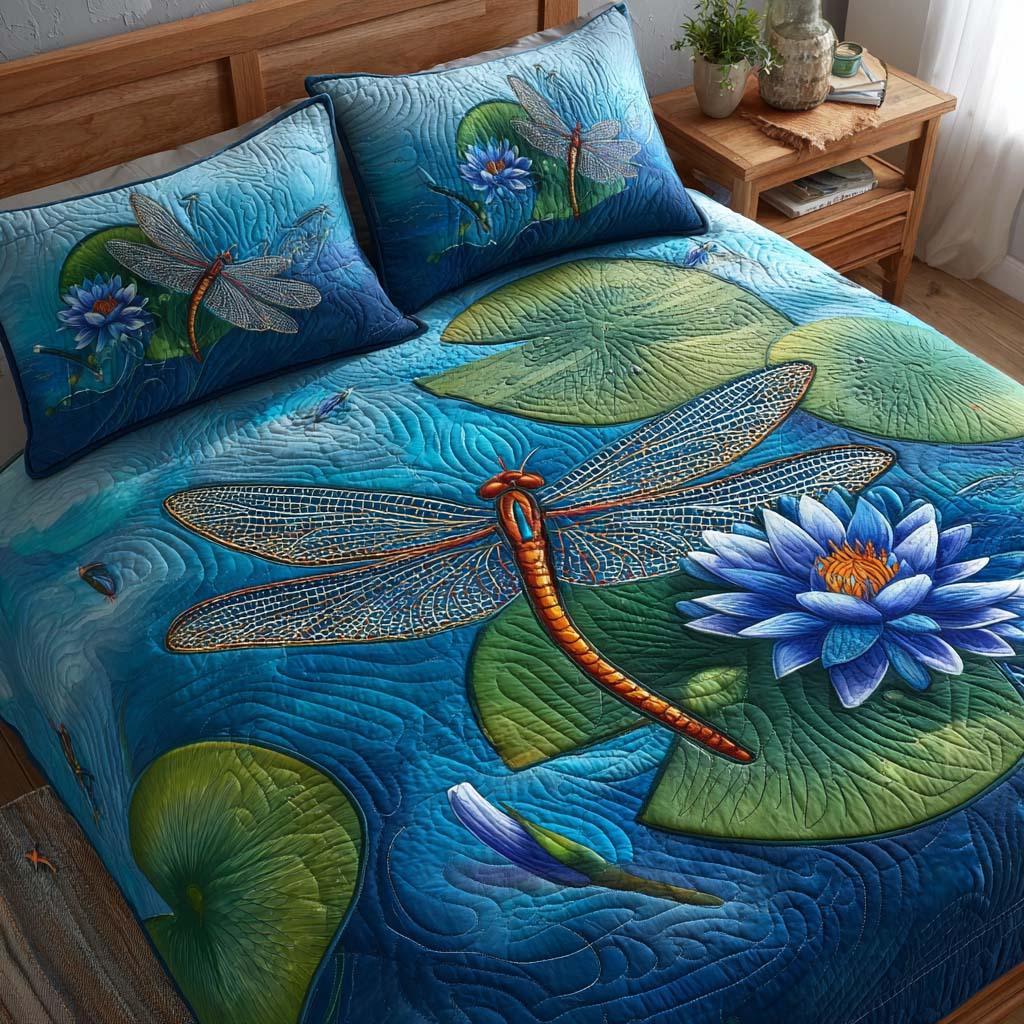Dragonfly Spring Wonder Bamboo Quilt Bedding Set