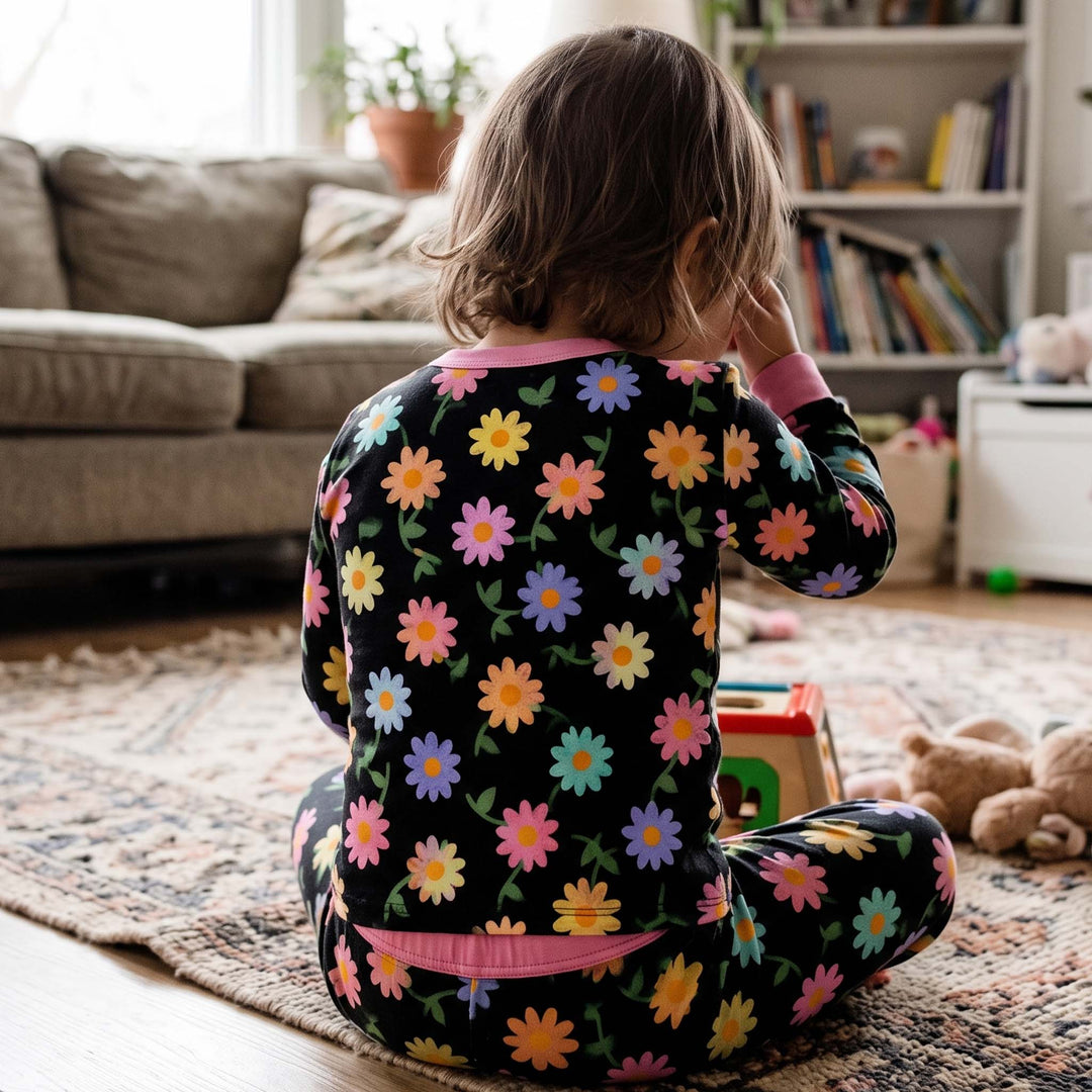 Dreamy Floral Meadow Bamboo Two Piece Long Sleeve Pajama Set
