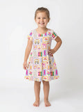 Colorful Doodle School Bamboo Twirl Dress