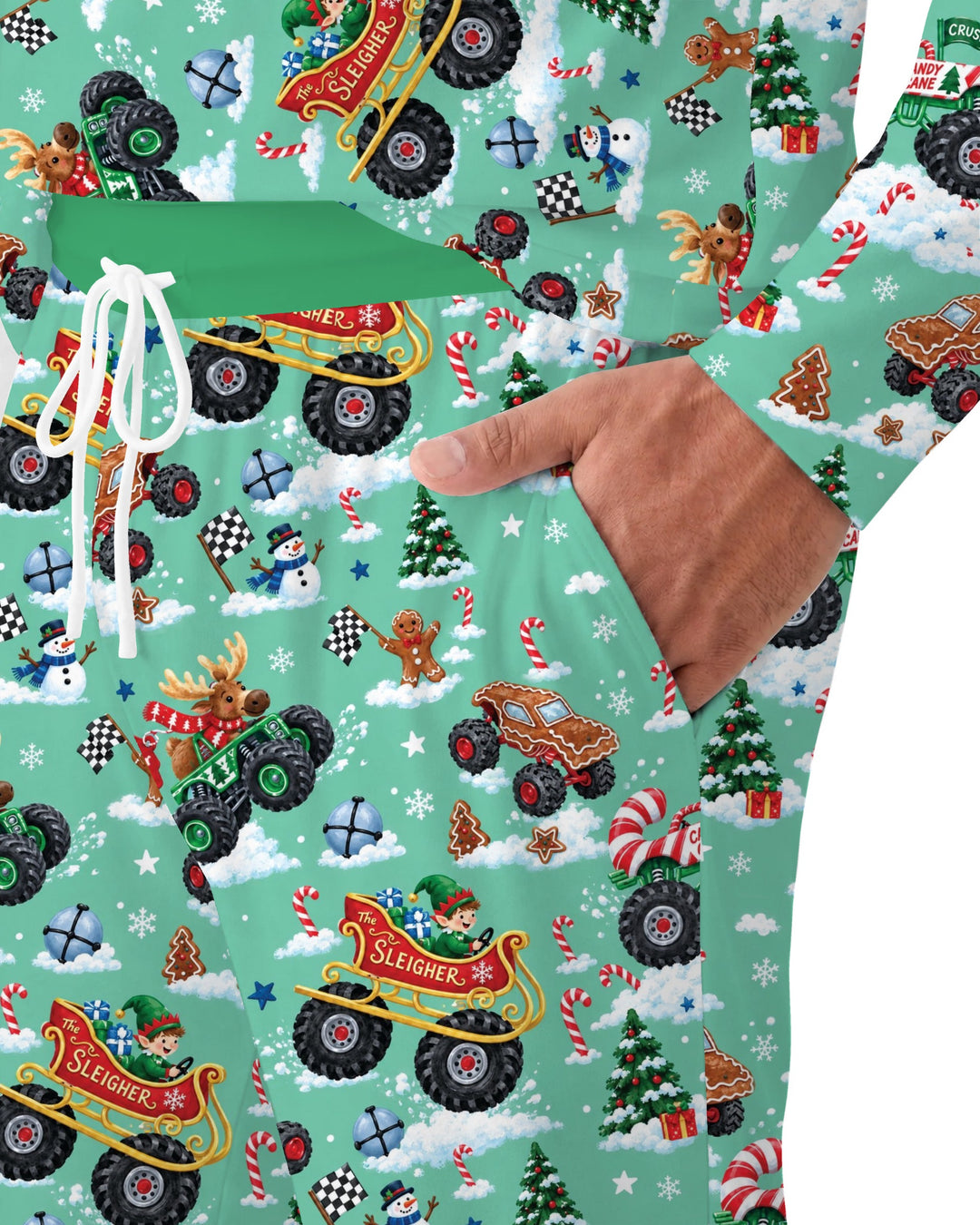 Holiday Monster Truck Bamboo Men's Pajama Set