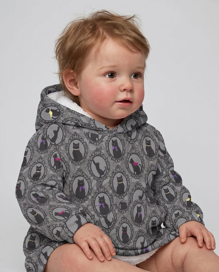 Midnight Cat Parade Bamboo Blanket Hoodie