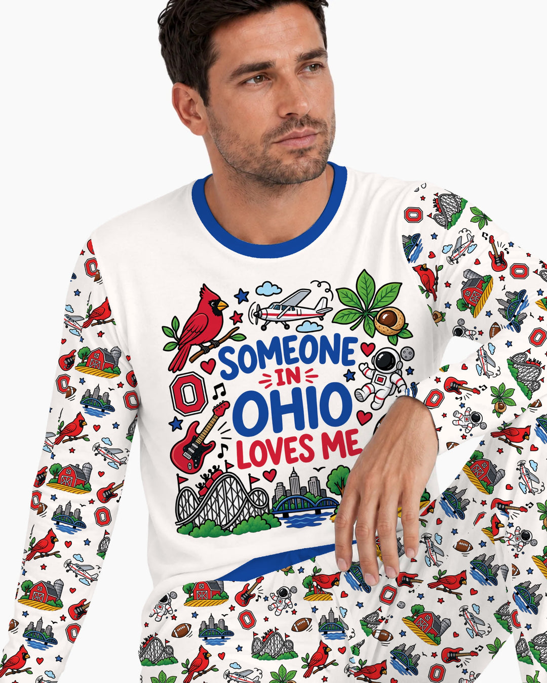 Someone in Ohio Loves Me Bamboo Men's Pajama Set
