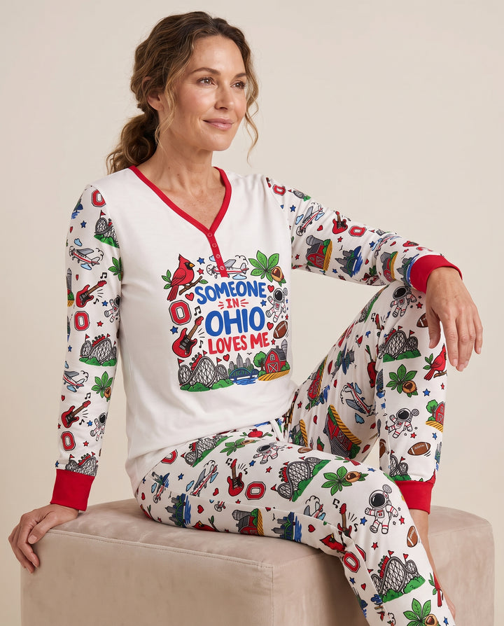 Someone in Ohio Loves Me Bamboo Women Pajama Set