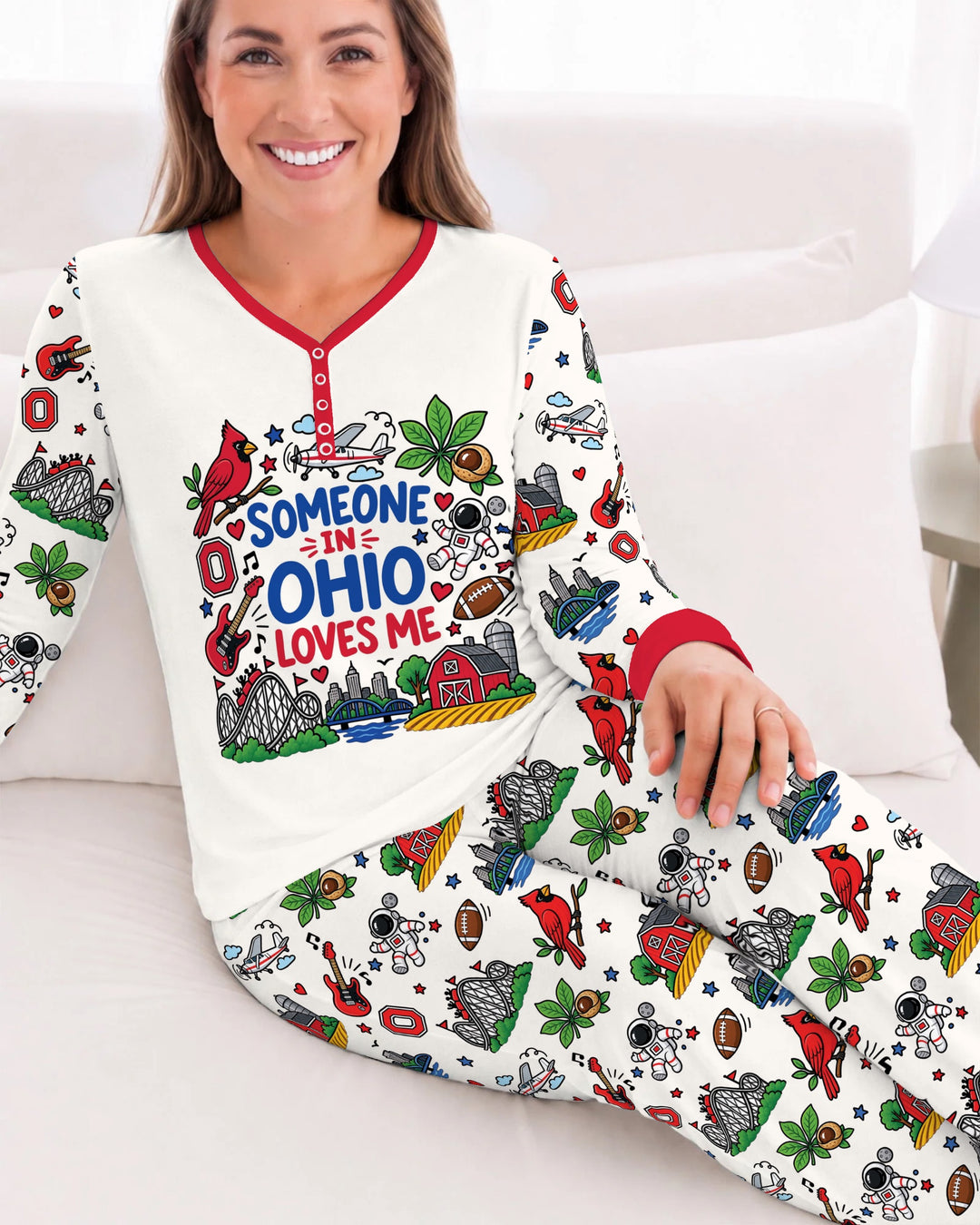Someone in Ohio Loves Me Bamboo Women Pajama Set