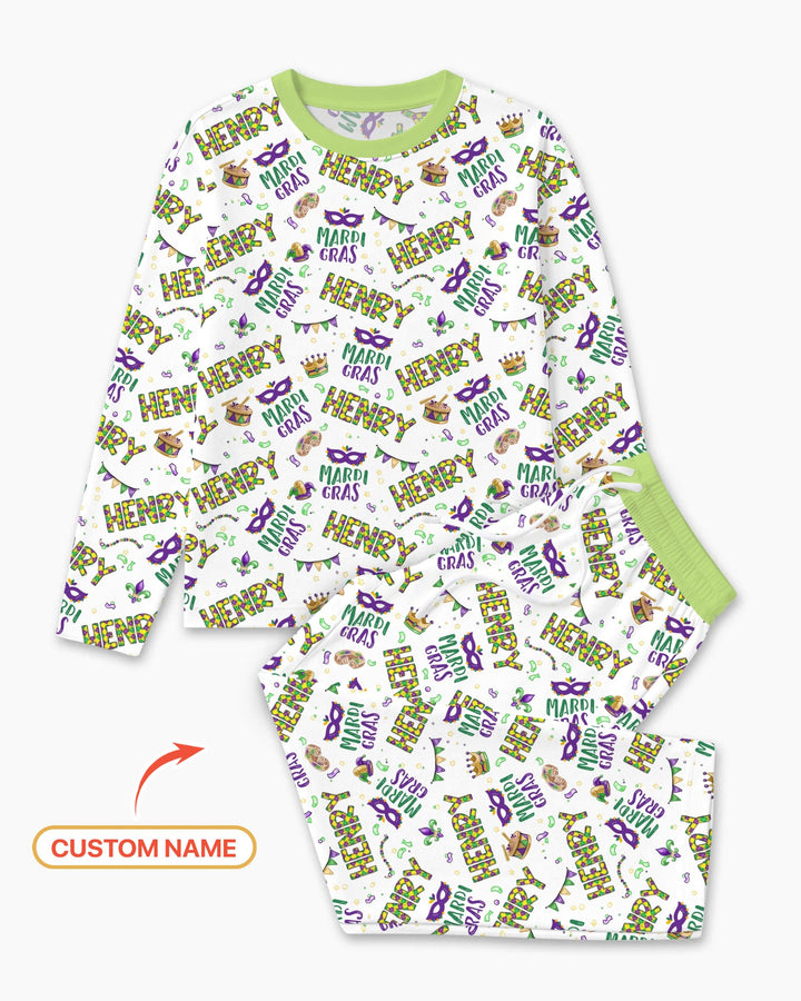 Custom Name Make your own Mardi Gras Bamboo Men's Pajama Set