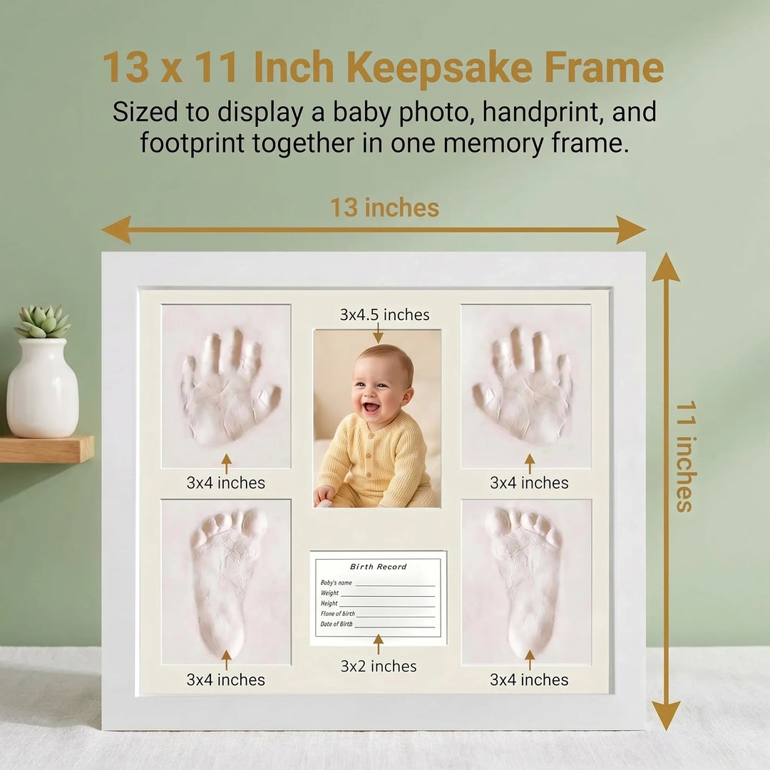 Wooden Baby Handprint & Footprint Nursery Frame