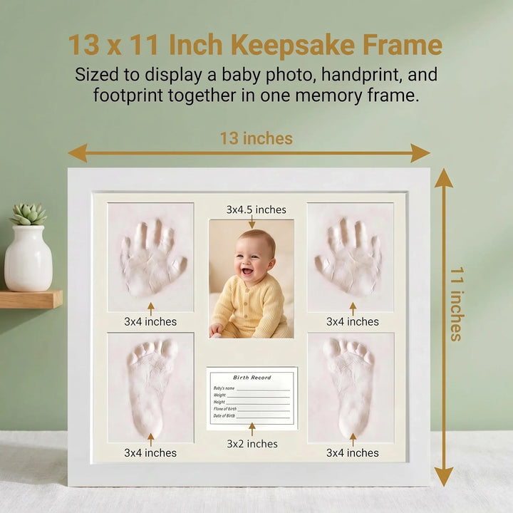Wooden Baby Handprint & Footprint Nursery Frame