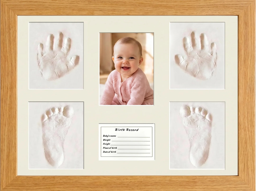 Wooden Baby Handprint & Footprint Nursery Frame