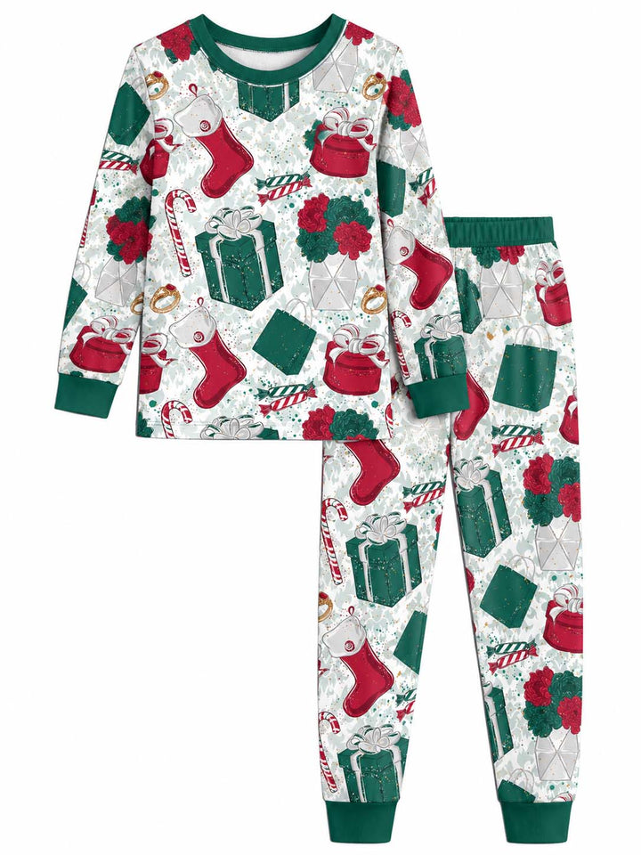 Elegant Christmas Gifts Bamboo Two Piece Long Sleeve Pajama Set