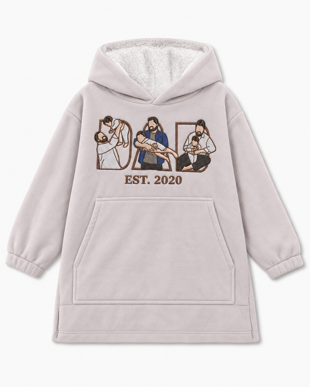 Personalized Dad Embroidered Bamboo Blanket Hoodie