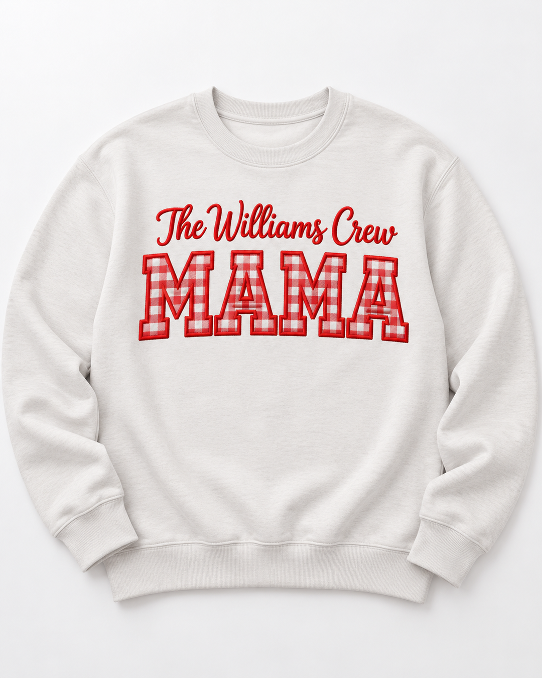 Custom Matching Family Embroidered Bamboo Women Crewneck Sweatshirt