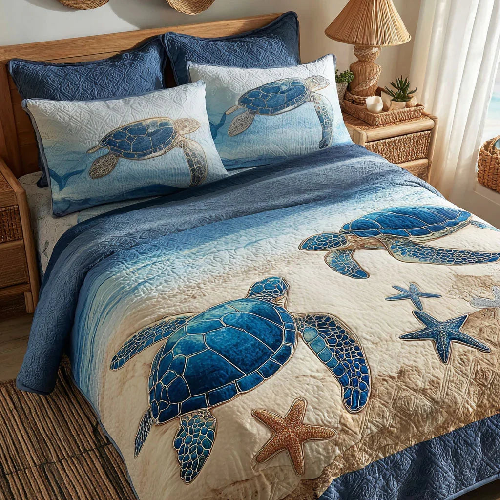 Emerald Carapace Bamboo Quilt Bedding Set