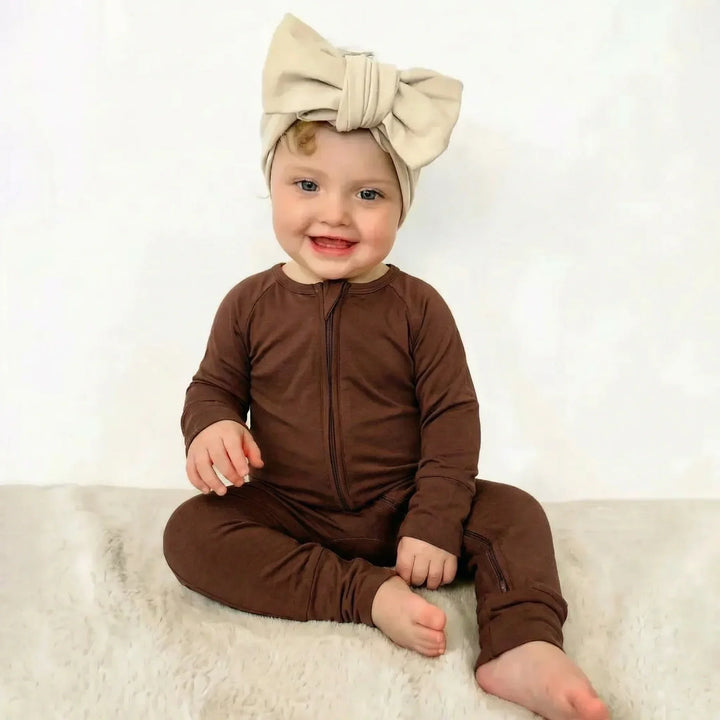 Brown Chocolate Bamboo Convertible Zippered Romper