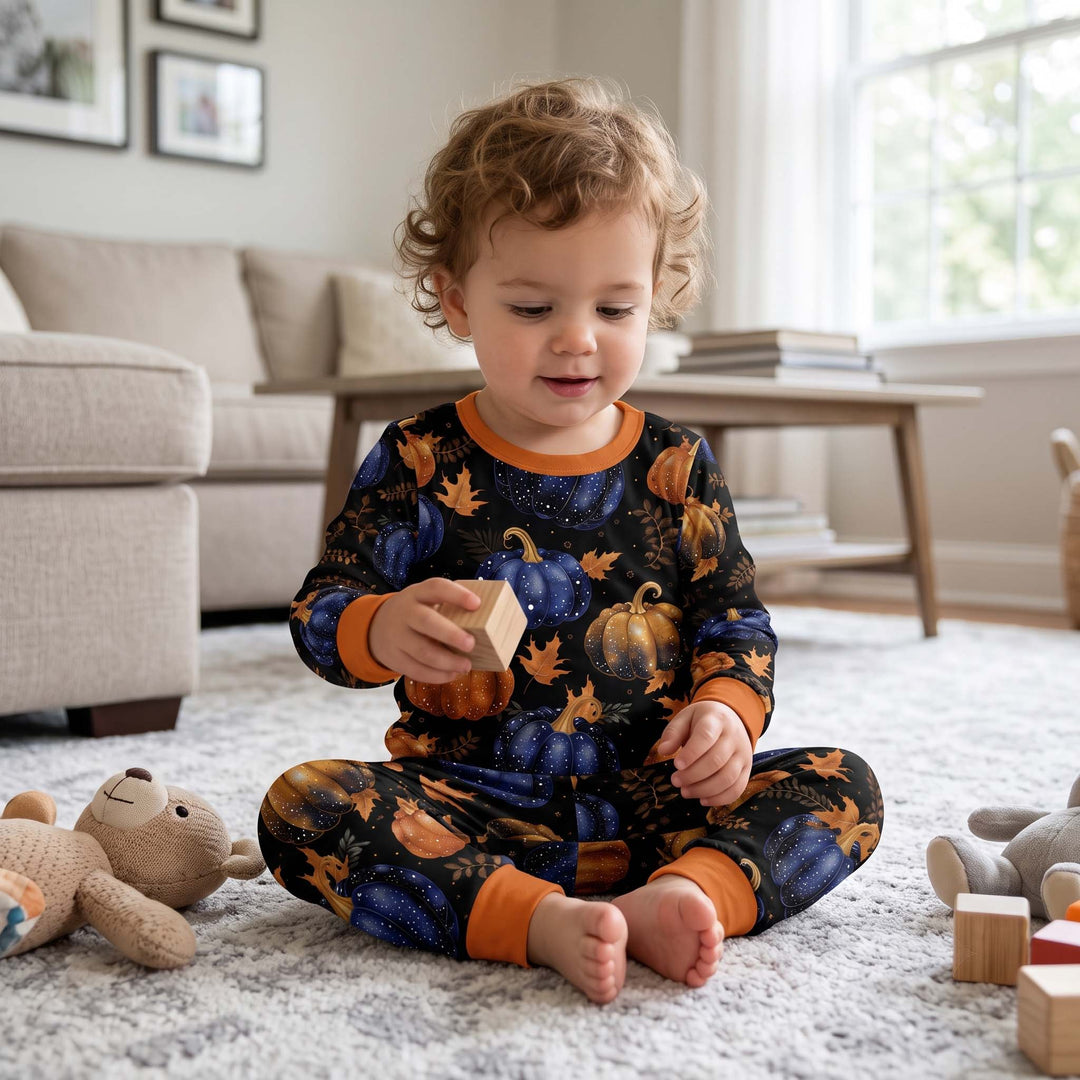 Fall Country Roads Bamboo Two Piece Long Sleeve Pajama Set