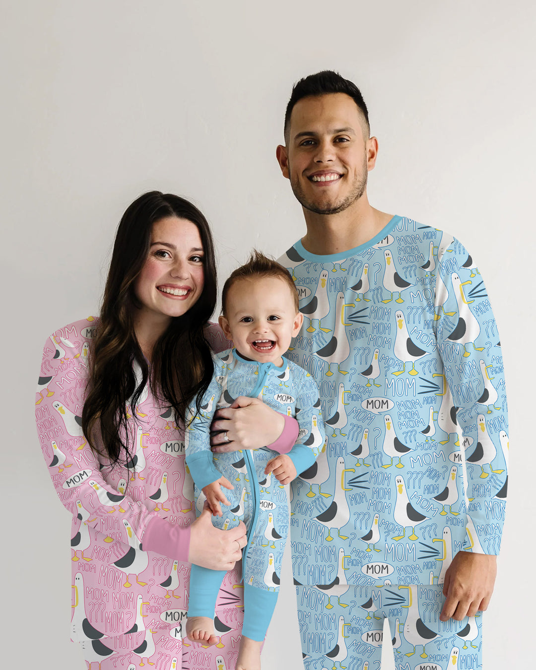 Funny Seagull MOM Two Piece Long Sleeve Pajama Set