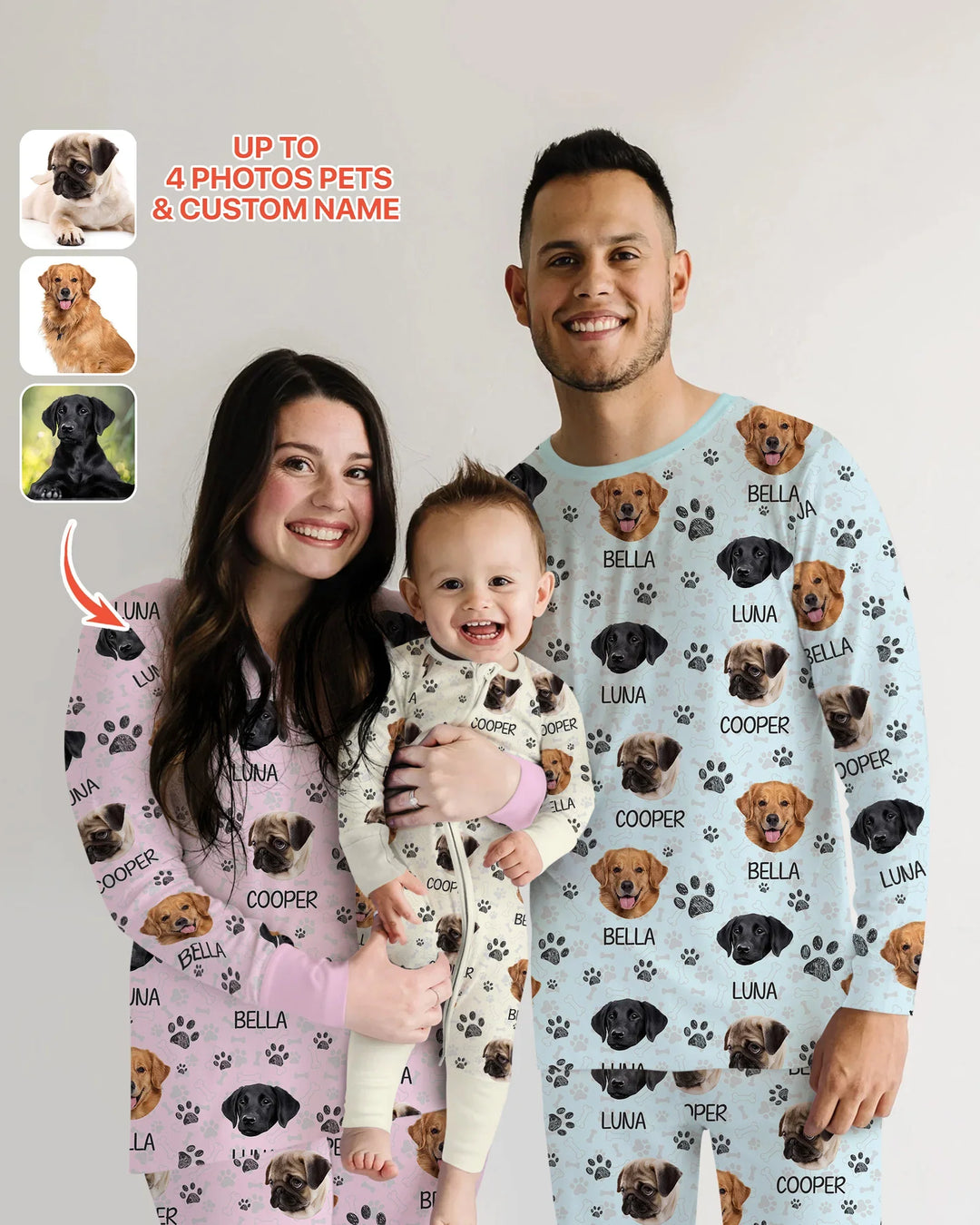 Custom Photo With Paw For Dog Lovers Bamboo Women Pajama Set