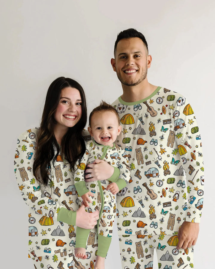 Pijama de bambú a juego para mujer de la familia Love Camping