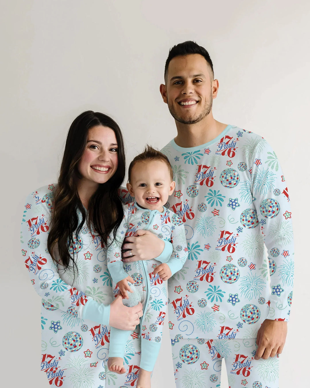 Land Of Free Family Matching Bamboo Two Piece Short Sleeve Shorts Pajama Set