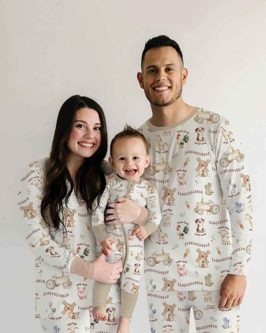 Conjunto de pijama de bambú de la granja del Viejo MacDonald a juego para la familia - para mujer