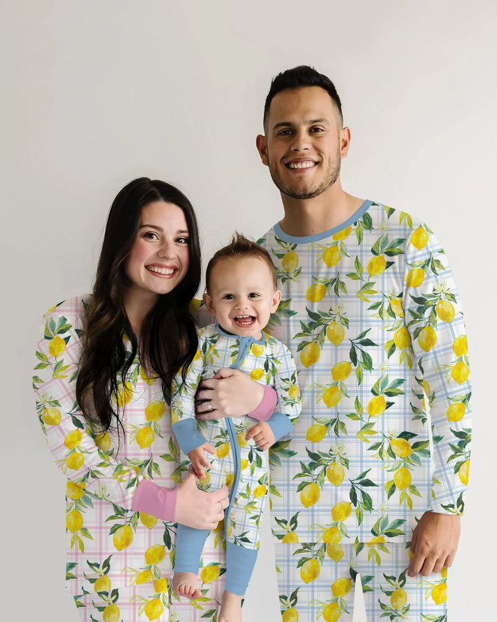 Conjunto de Pijama de Bambú para Mujer con Limones Mediterráneos a Juego para Toda la Familia