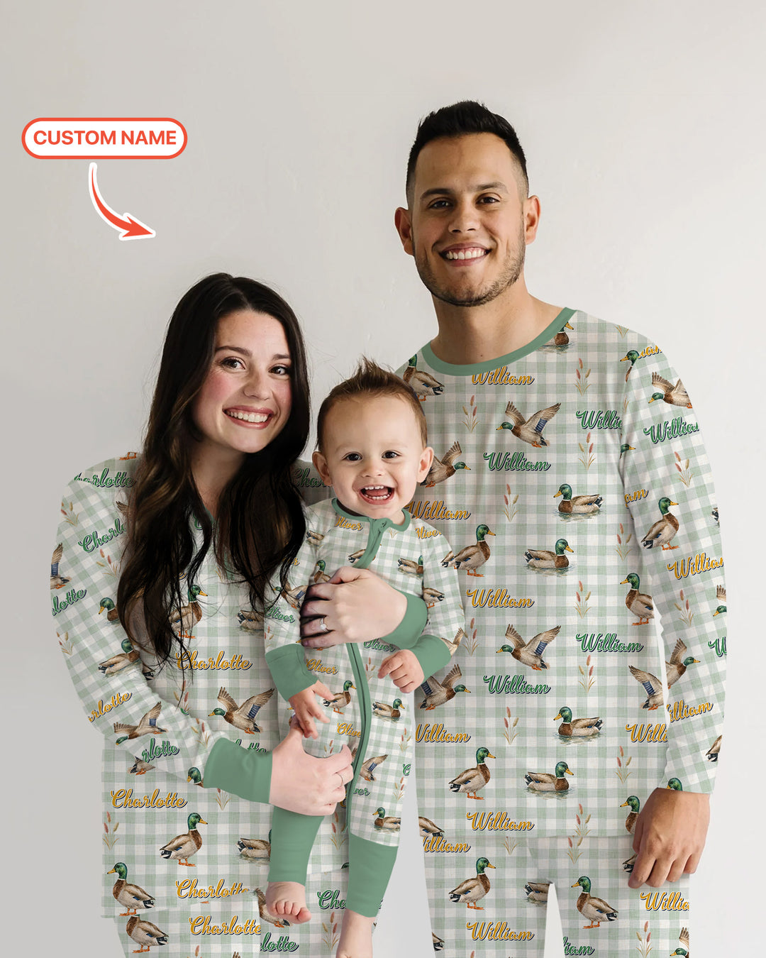 Mallard Duck Custom Name Bamboo Men's Pajama Set