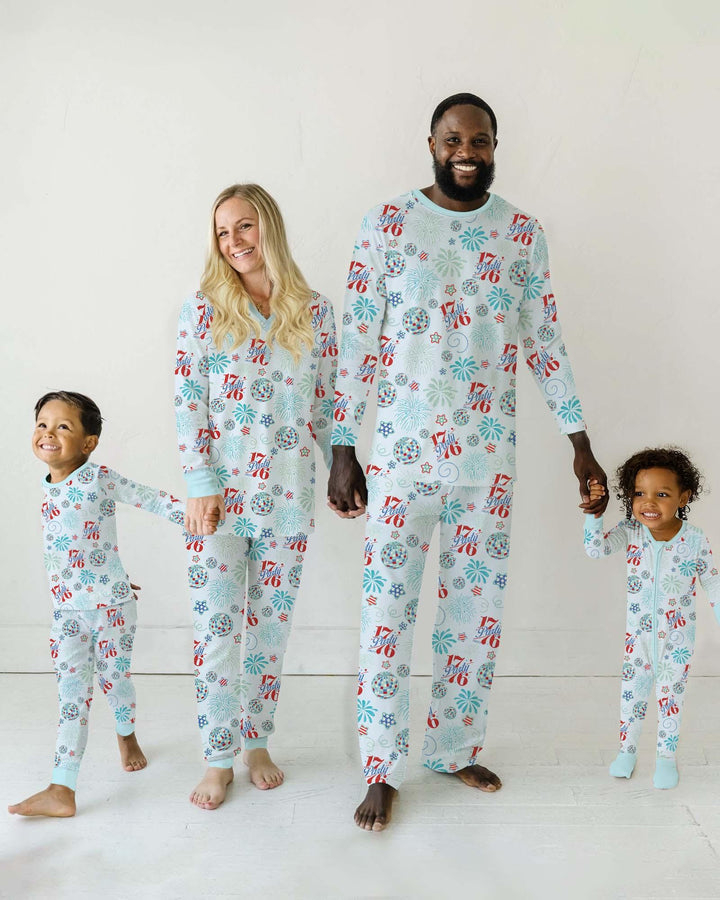 Land Of Free Family Matching Bamboo Two Piece Long Sleeve Pajama Set