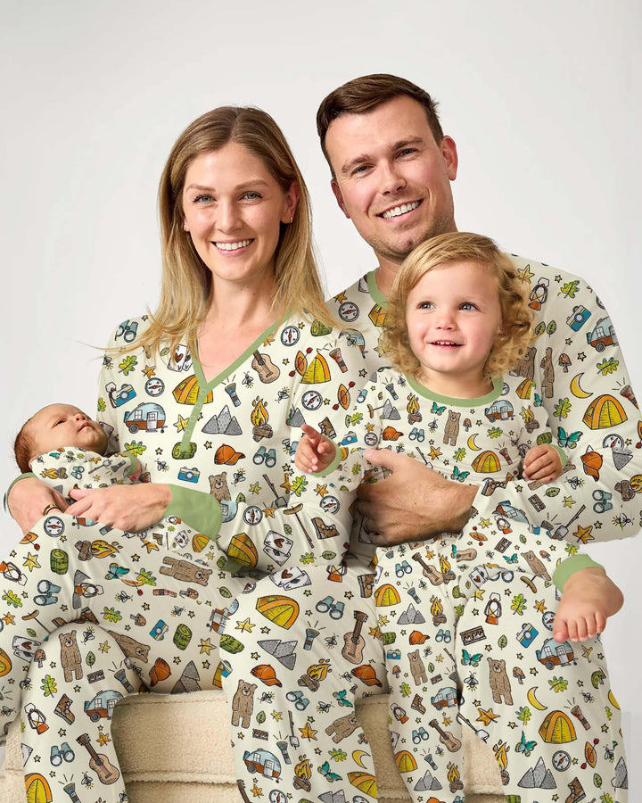 Pijama de Bambú para Hombre Love Camping a Juego Familiar