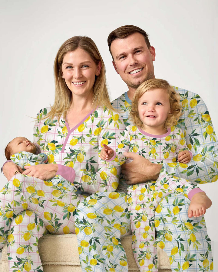 Conjunto de Pijama de Bambú para Mujer con Limones Mediterráneos a Juego para Toda la Familia