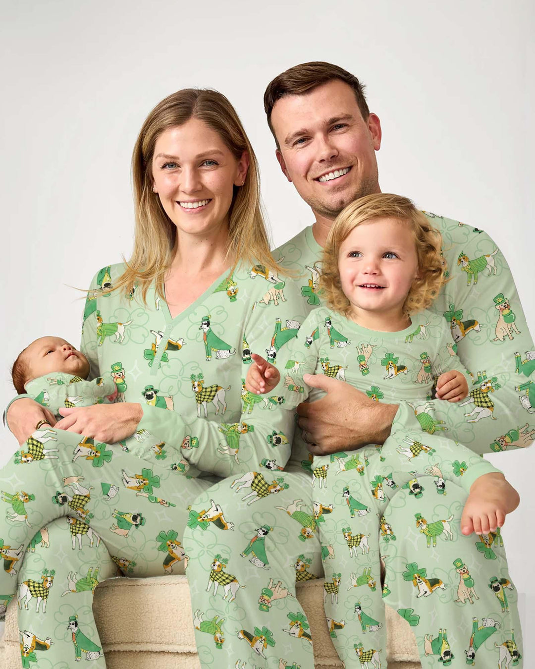 St. Patrick's Day Puppies Two Piece Long Sleeve Pajama Set