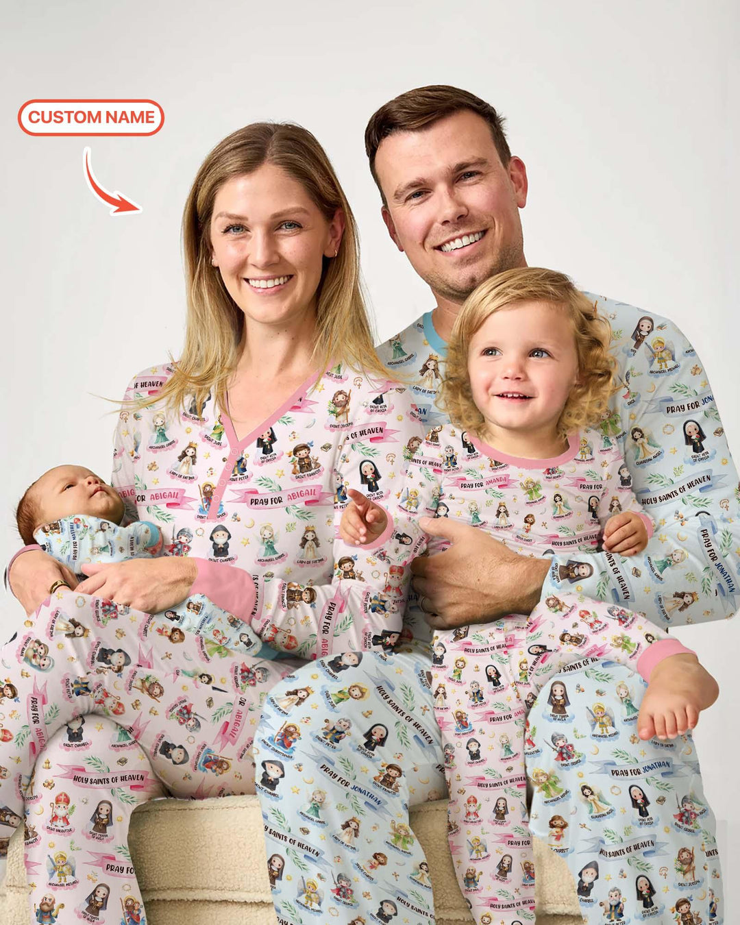 Heilige des Himmels Pyjama-Set aus Bambus für Damen mit Wunschnamen