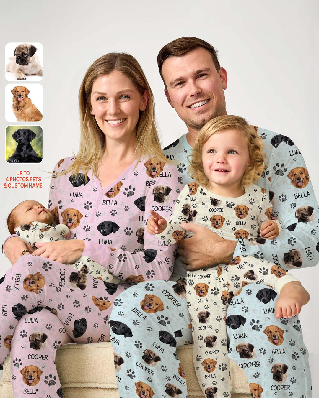 Custom Dog Photo With Paw Bamboo Convertible Zippy