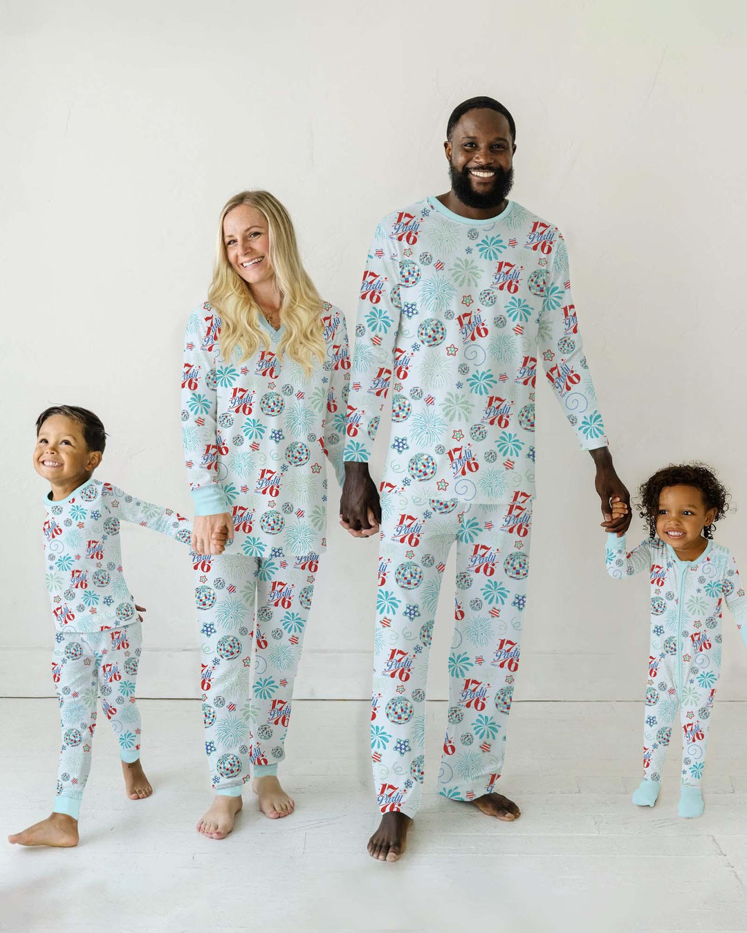 Land Of Free Family Matching Bamboo Two Piece Short Sleeve Shorts Pajama Set