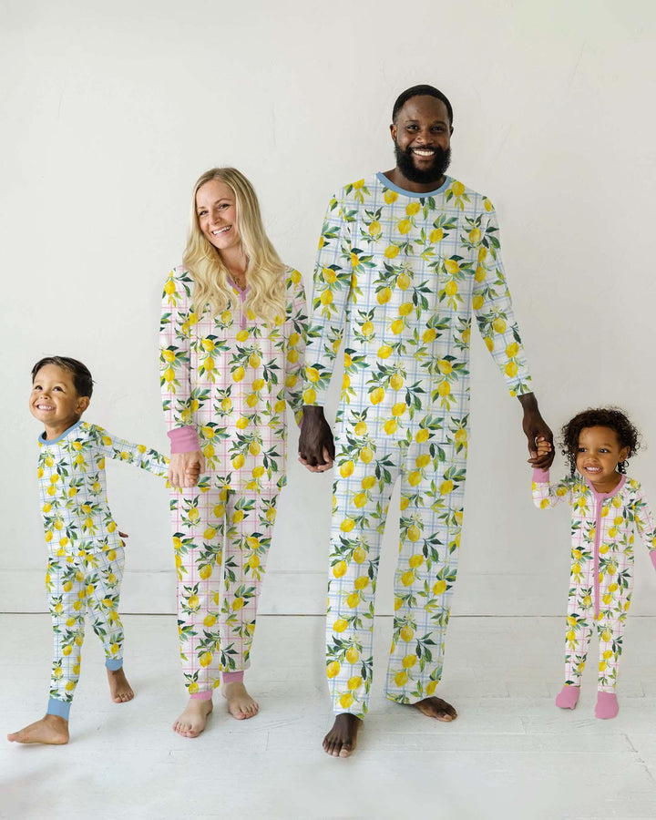Mediterranean Lemons Family Matching Bamboo Men's Pajama Set