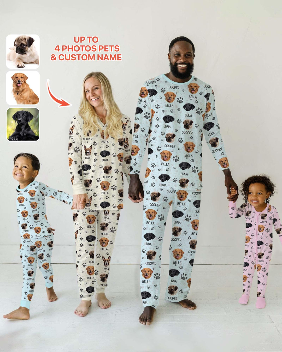 Custom Photo With Paw For Dog Lovers Bamboo Women Pajama Set