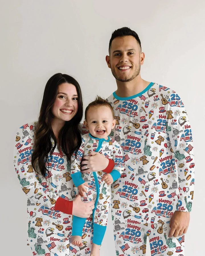 Happy 250 America I love USA Bamboo Women Pajama Set