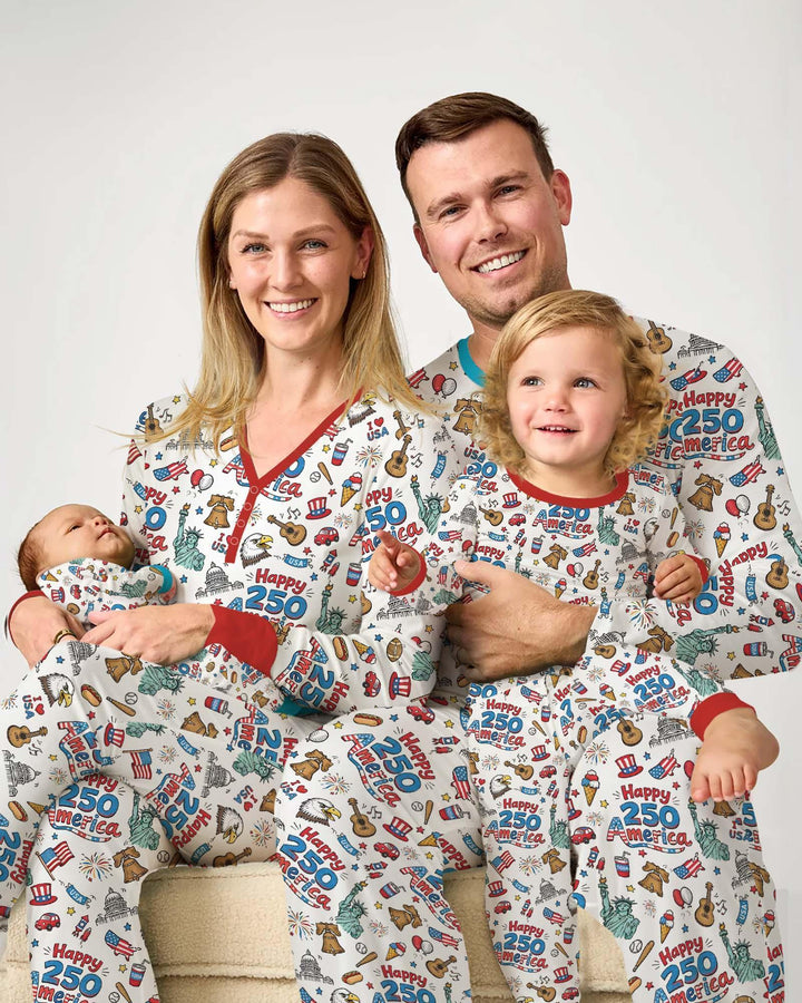 Happy 250 America I love USA Bamboo Women Pajama Set