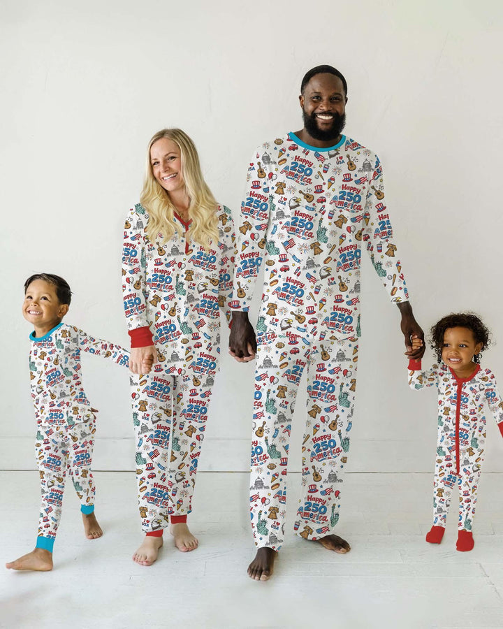 Happy 250 America I love USA Bamboo Men's Pajama Set