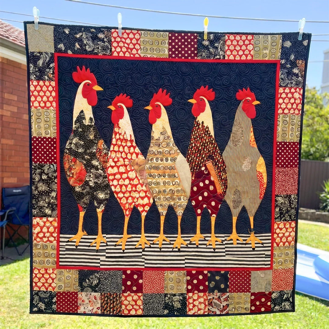 Farm Chicken Bamboo Quilt Blanket