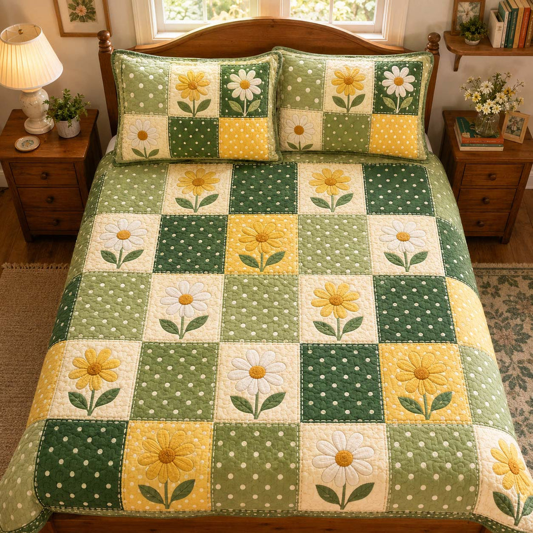 Floral Breeze Bamboo Quilt Bedding Set