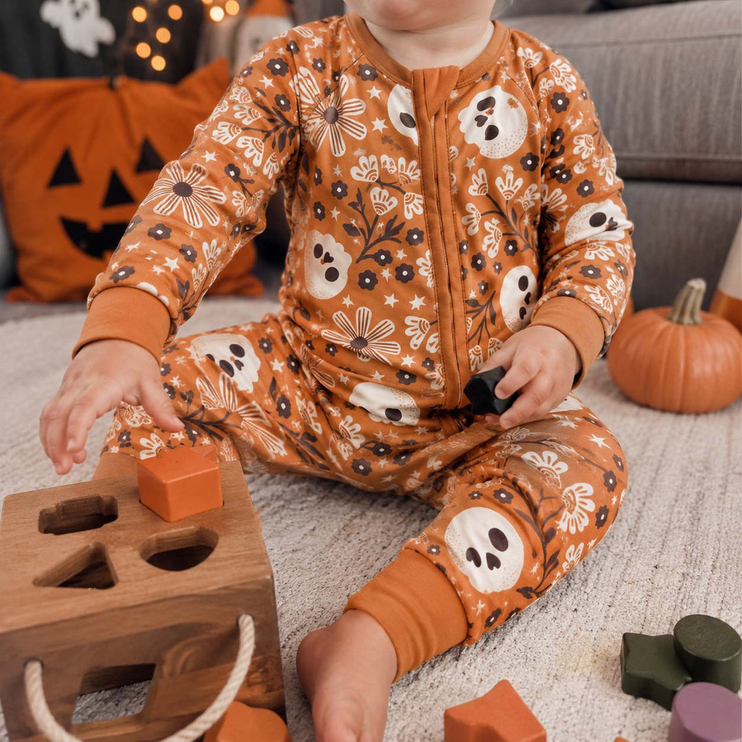 Floral Skull Halloween Bamboo Convertible Zippy
