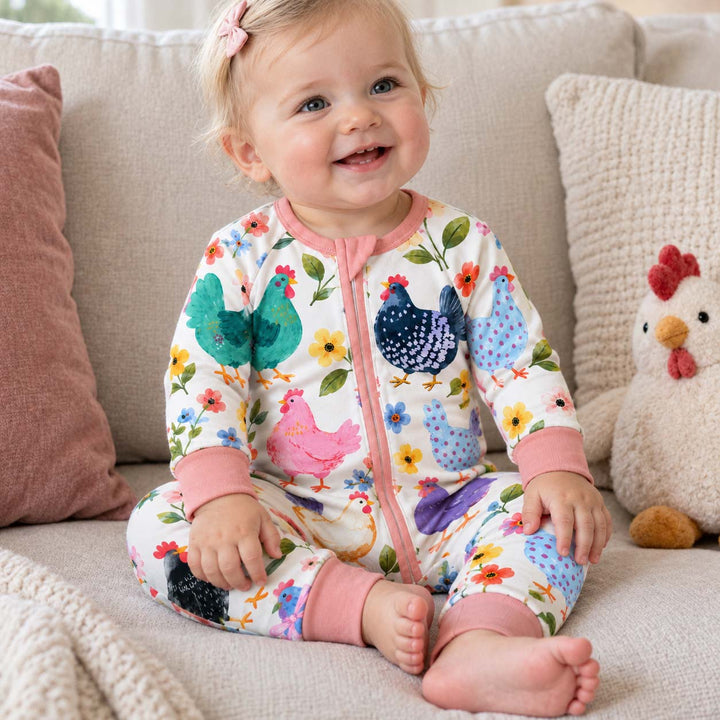 Funny Chicken Parade Bamboo Convertible Zippy