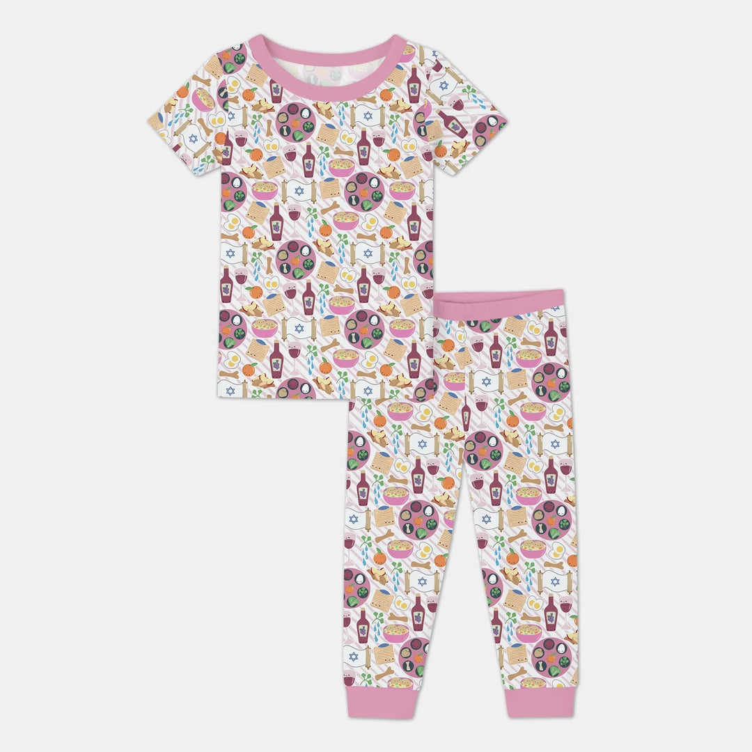 Passover Meal Two Piece Short Sleeve Pajama Set