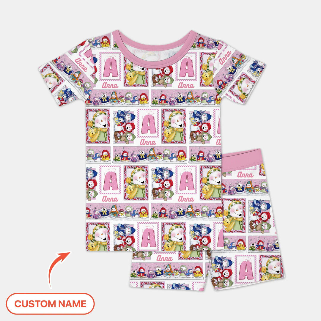 Zweiteiliges Pyjama-Set mit kurzen Ärmeln und Shorts im Sommer-Design