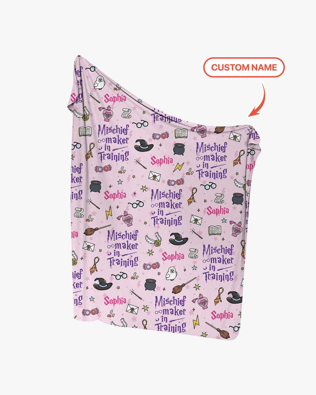 Custom Name Mischief Maker In Training swaddle blanket