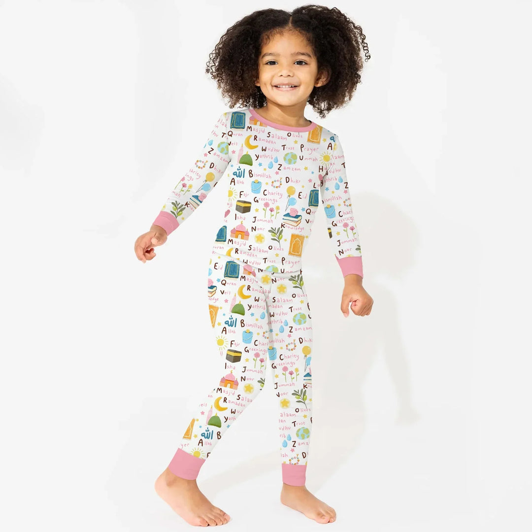 Islamic Alphabet Two Piece Long Sleeve Pajama Set