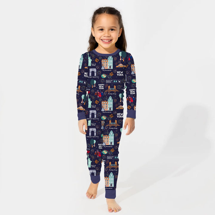 New York New Year Eve Two Piece Long Sleeve Pajama Set