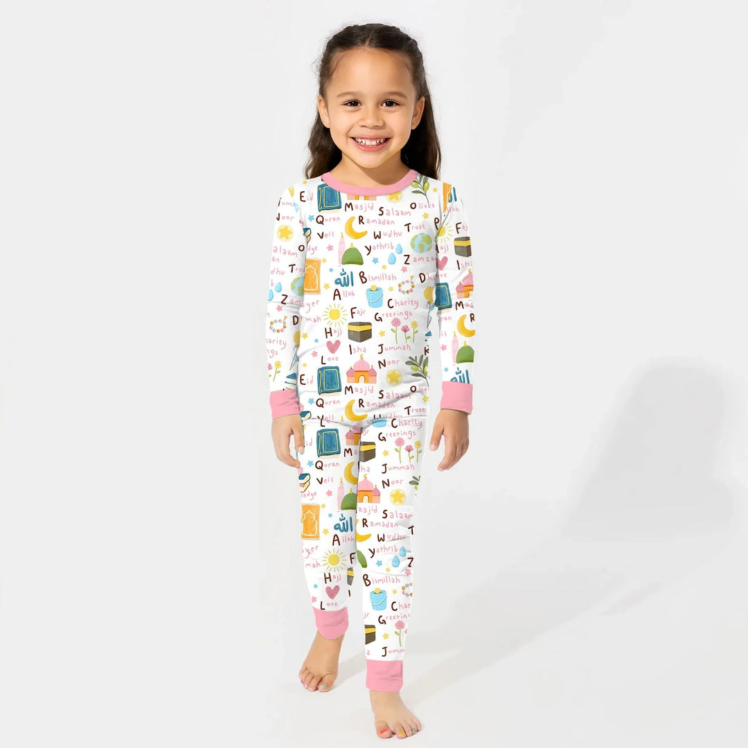 Islamic Alphabet Two Piece Long Sleeve Pajama Set