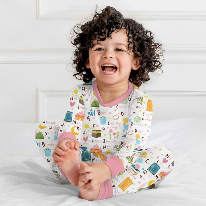Islamic Alphabet Two Piece Long Sleeve Pajama Set