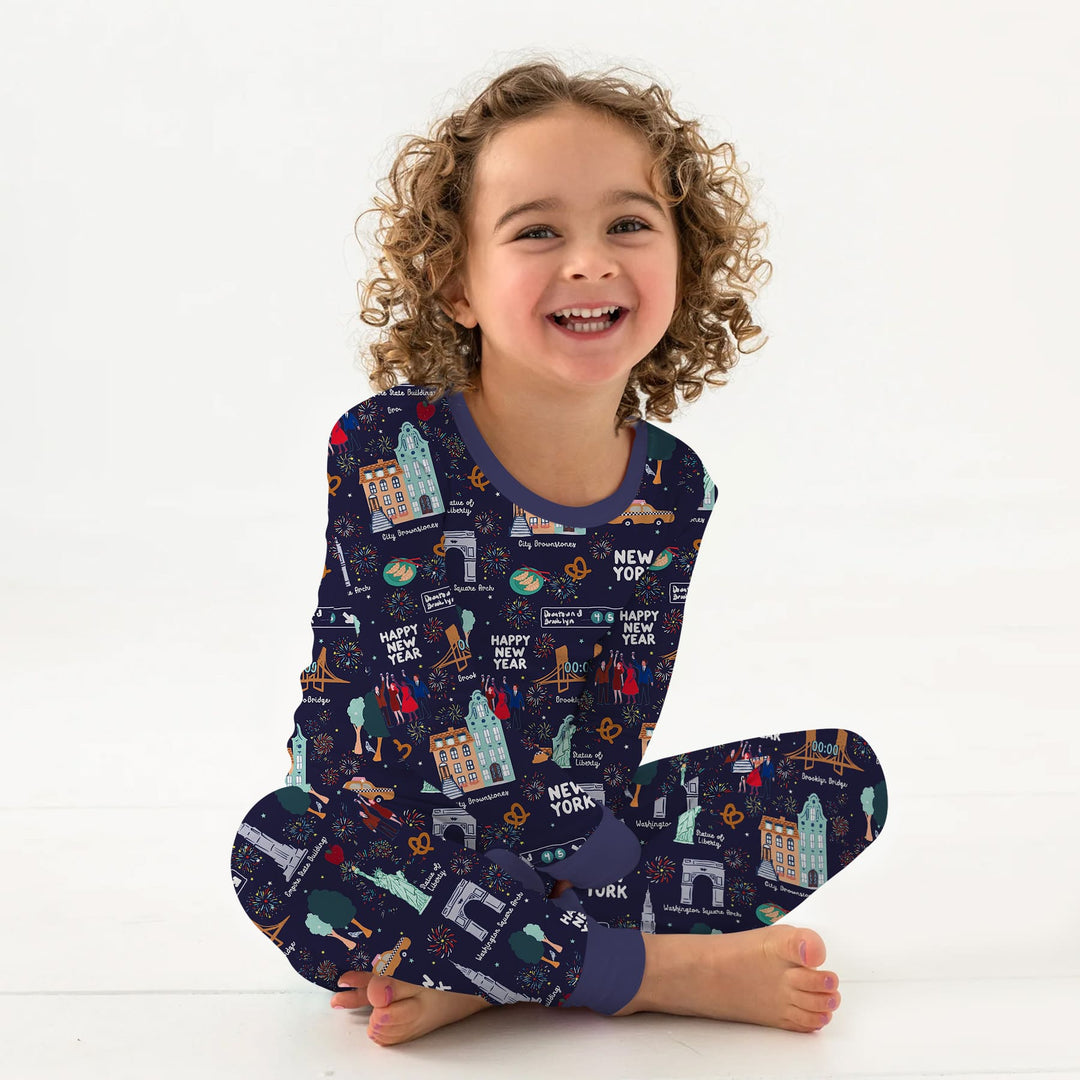 New York New Year Eve Two Piece Long Sleeve Pajama Set